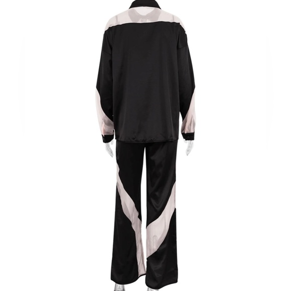 Mocha & Nude Spliced High Waist Two Piece Pant Set - Picture 9 of 12